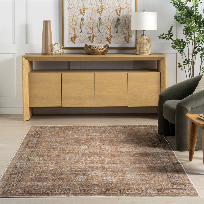 Tapis rétro lavable à la machine Bayberry, Rectangle 9 pi x 12 pi