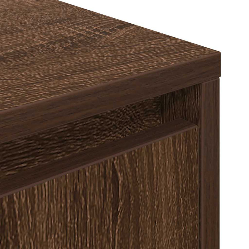 Dariona 38cm W Manufactured Wood Bedside Table, Smoked Oak