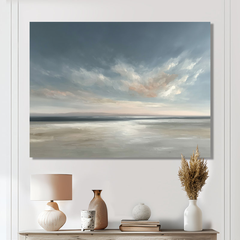 Alysse - plage, reproduction d'art sur toile, bord de mer blanc, H 12 po x l 20 po, Toile tendue, Ne s’applique pas