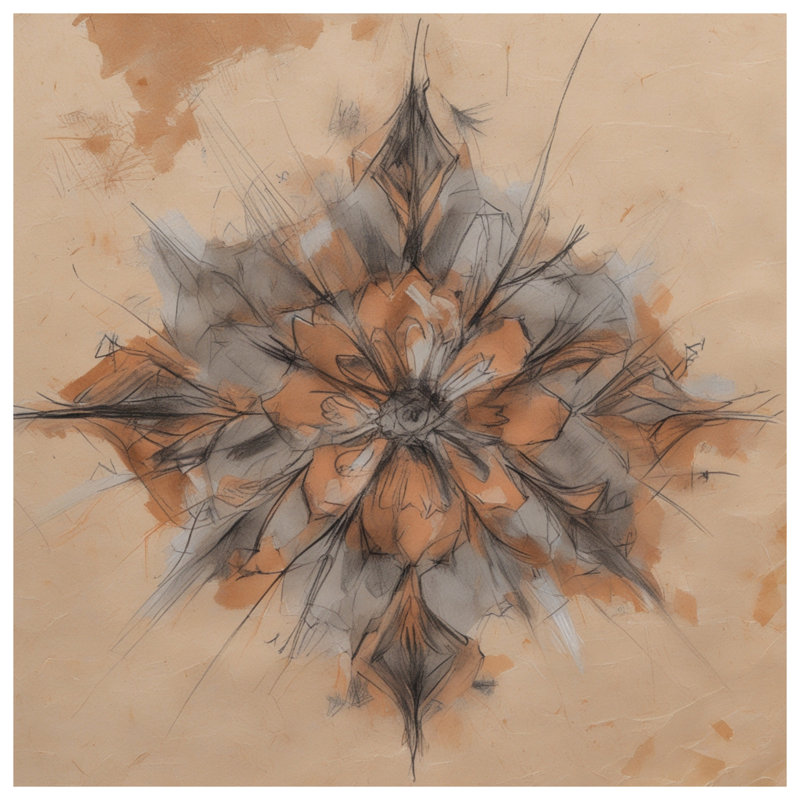 Couvre-lit floral abstrait, Lit simple
