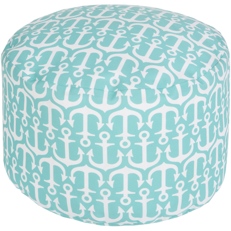 Ann Arbor Upholstered Pouf, Sky Blue