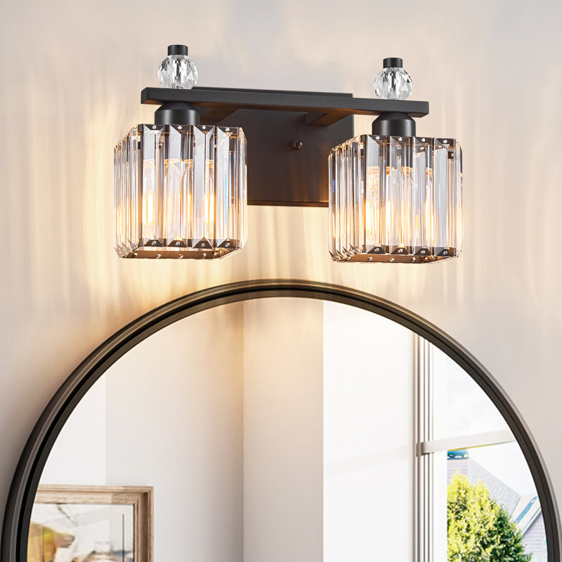 Kyneisha Bathroom Vanity Lamp Modern Crystal Vanity Lamp Bathroom Light Fixture Mirror Crystal Bathroom Vanity Lighting Fixture