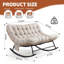 Chaise berçante robuste pour l'intérieur en tissu imperméable d'une capacité de 450 lb avec structure en métal à coussin épais-440566050