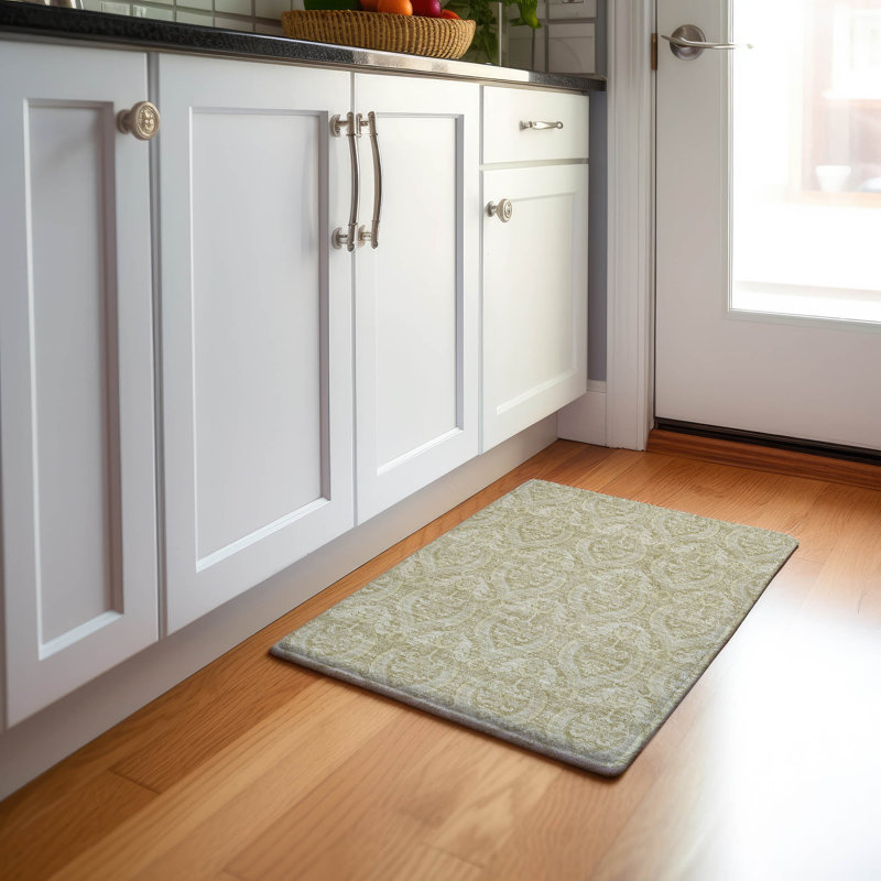 Tapis beige Cerrito AMF572 lavable à la machine de qualité supérieure, Rectangle 1 pi 8 po x 2 pi 6 po