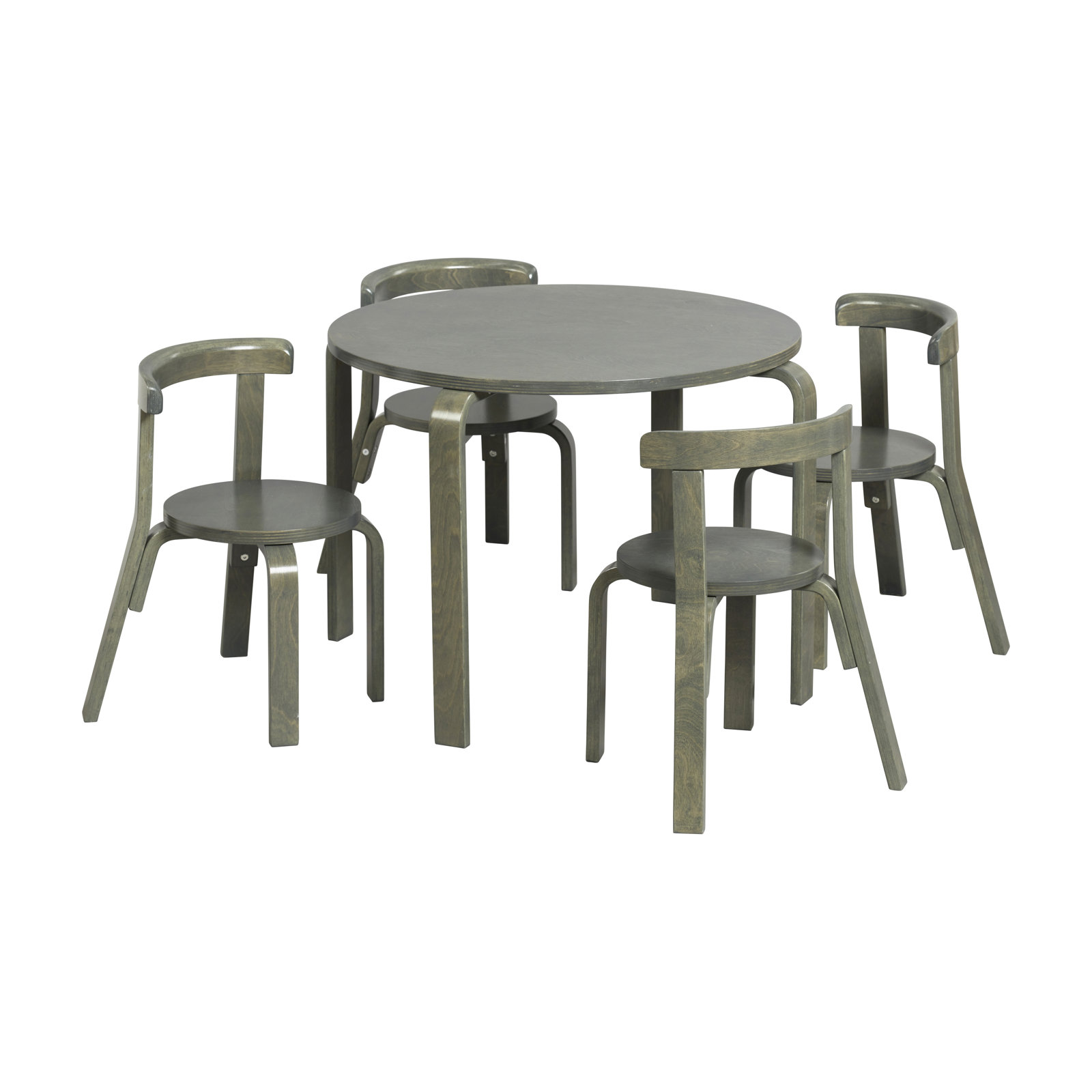 Bentwood Kids Table and Chair Set, Gray Wash