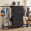 Commode multifonctionnelle à 5 tiroirs avec deux tringles suspendues et tablettes pour petits espaces, organisateur de chambre à coucher et de vestibule-125587592
