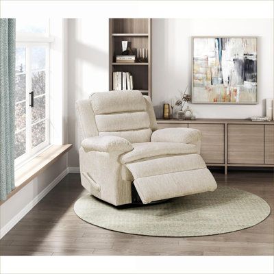 Fauteuil inclinable pivotant à assise simple en microfibre de 41 L x 40 W beige chaud par pour Home Living Relaxation