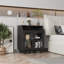 Table de chevet avec tablettes de rangement et armoires Porte vitrée, USB pour salon Chambre à coucher-88088272