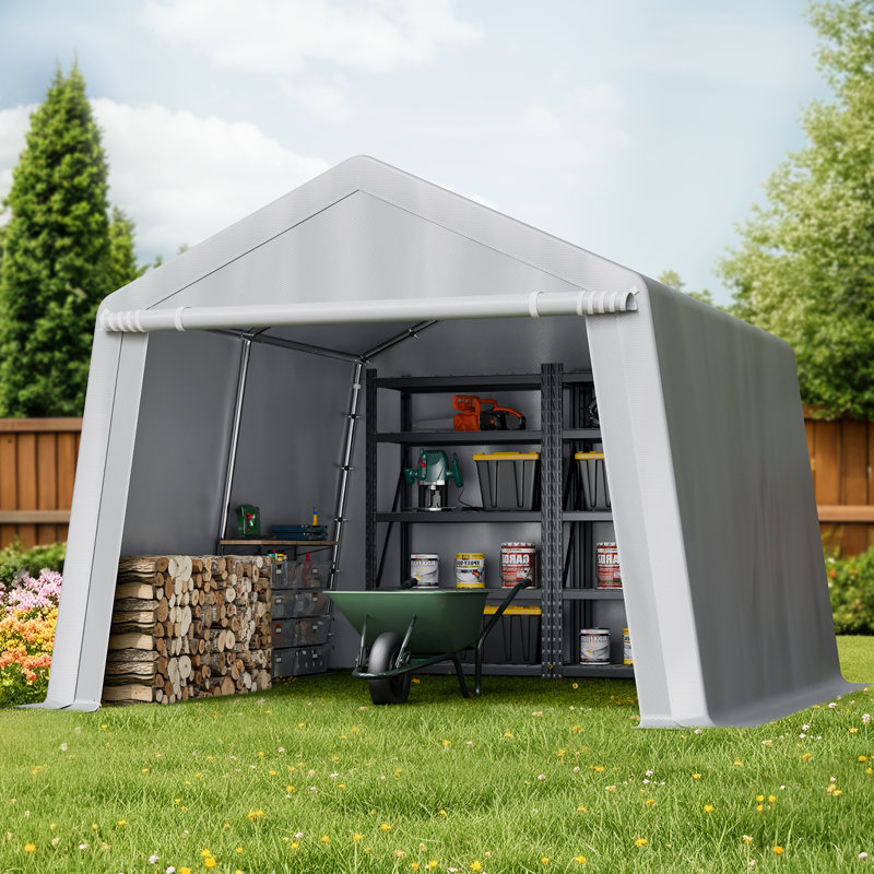 Abri de rangement extérieur, Gris, H 96 po x l 120 po x P 120 po
