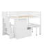 Lit mezzanine double avec escalier, tiroirs, bureau et garde-robe-358294848-358294911
