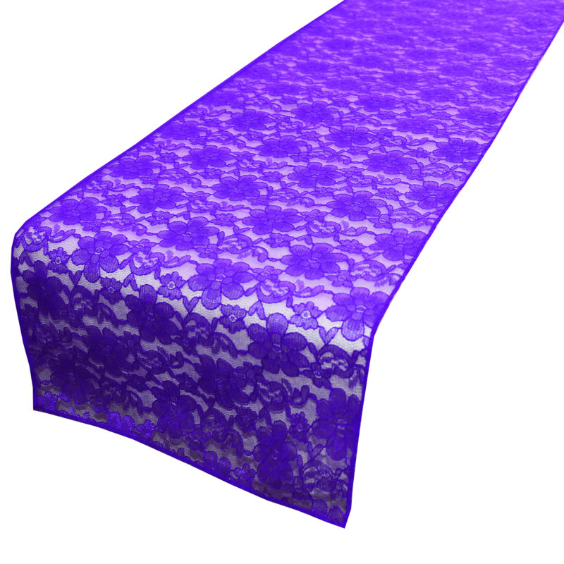 Bagdonas Floral Lace Table Runner, Purple, 12" W x 60" L