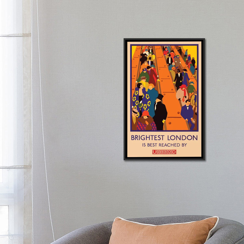 « london souterrain, la plus vive londres », reproduction d’impression sur toile, H 26 po x l 18 po x P 1,5 po, Pas de tapis