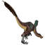 Statue de velociraptor à plumes
