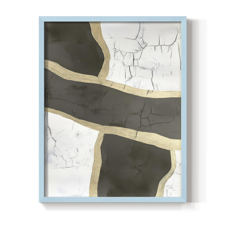 Abstract XV Framed Print - Ready To Hang, 29" H x 23" W, Blue