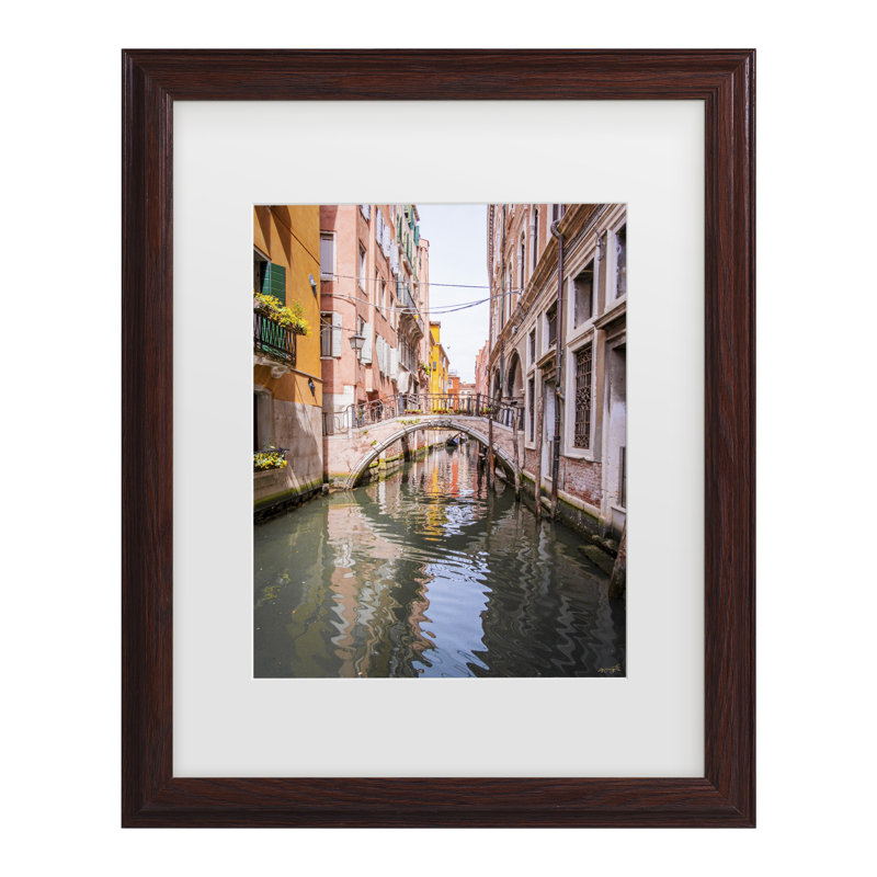 Art encadré "Life Beautifulee", petit canal vénitien, H 13,75 po x l 16,75 po