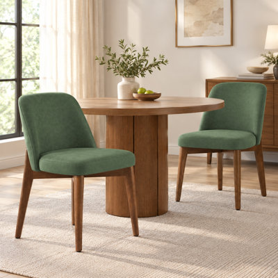 Ensemble de 2 chaises de cuisine modernes en similicuir l 20,3 po avec pieds en bois massif faciles à nettoyer