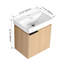 Meuble-lavabo mural 20 po avec lavabo en céramique, armoire de rangement avec portes-239911936