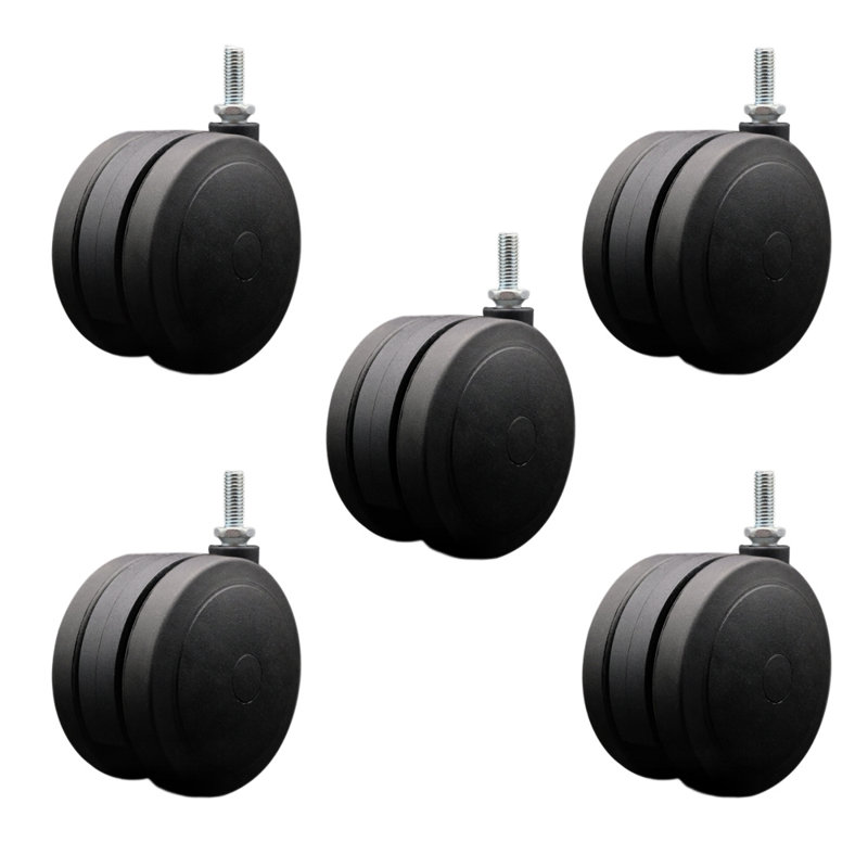 Ensemble de 5 roulettes 4 po, Noir