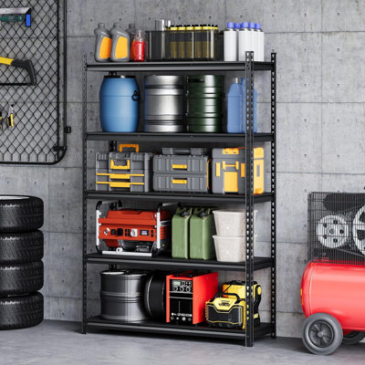 Étagère de garage en acier 3850 LBS, support industriel réglable, tablette utilitaire sur pied en métal noir mat pour entrepôt, garde-manger, sous-sol, cuisine, atelier