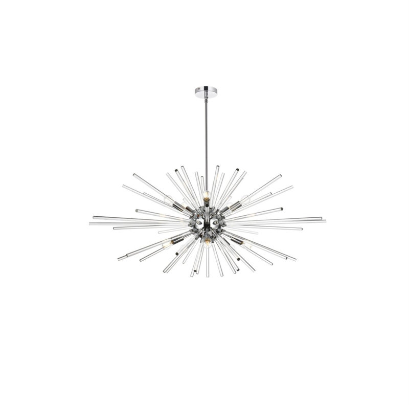 Luminaire suspendu unique à 10 lumières Francene, Chrome