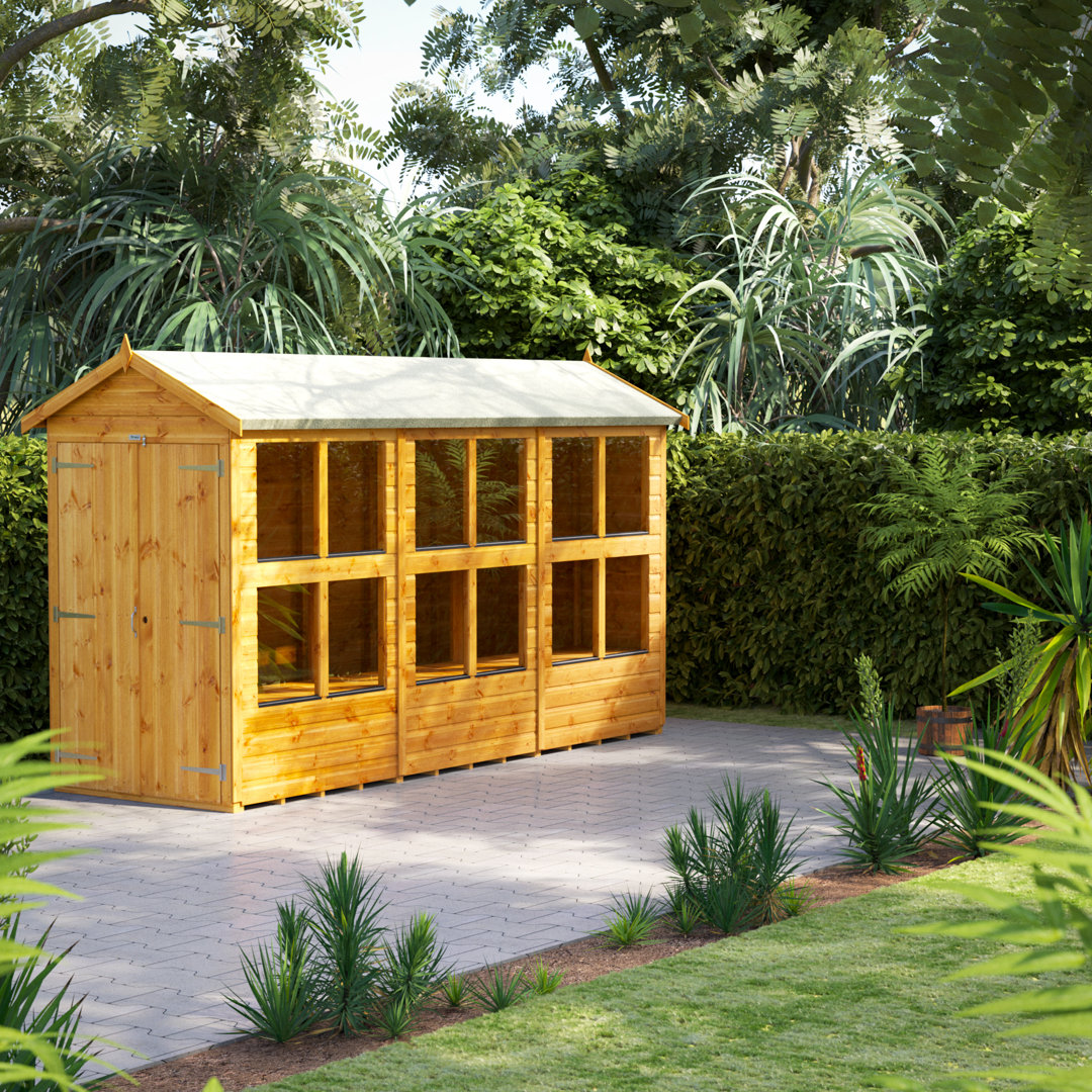 Powersheds 12 x 4ft Timber Tongue & Groove Potting Shed, Double Doors