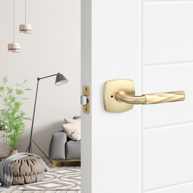 Forma Privacy Rosette, Vertex Grip, Satin Brass