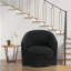 Fauteuil pivotant rembourré en velours avec base en métal