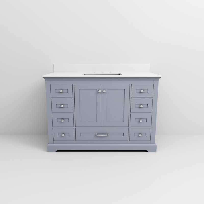 Dukes 48" Dark Grey Single Bath Vanity with Marble Top