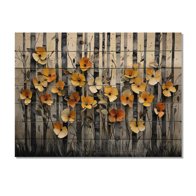 Geometric Bambo Forest Horizon II - Bamboo Wood Wall Decor - On Natural Pine Wood