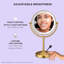 Miroir de maquillage lumineux avec grossissement 1X / 10X double face, 3 réglages de lumière DEL réglables, rotation à 360 °, finition laiton brossé - parfait pour un toilettage précis et une application de maquillage-80172355