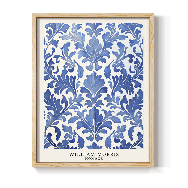 Imprimé encadré en bois massif de la série «CDXC III» de William Morris, H 15 po x l 12 po, Naturel