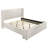 Kelaa Eastern King Boucle Wingback Platform Bed, No Box Spring Needed, White-1351350065