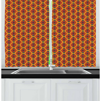Floral Tailored Kitchen Curtain