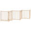  Dog Gate With Door Foldable 6 Panels 118.1 " Solid Wood Fir