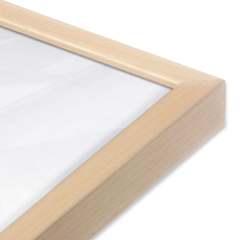 Metallic Rainfall I, Open Corner Framed, Raw Maple, 17" H x 13" W