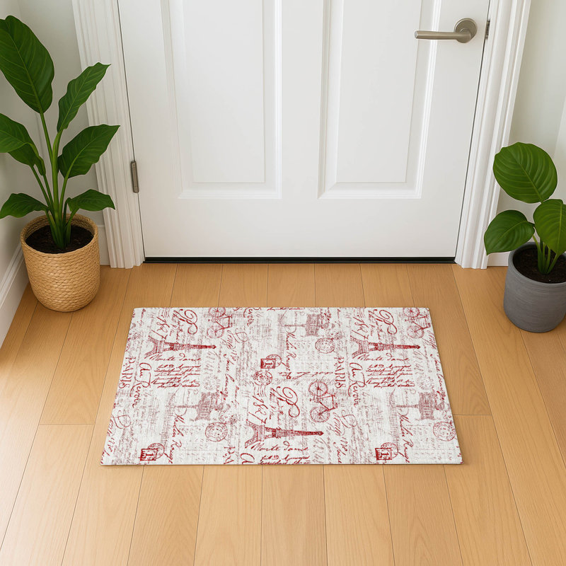 Premium Machine Washable Mayfield AMF2209 novelty Rug, 1'8" x 2'6", Red