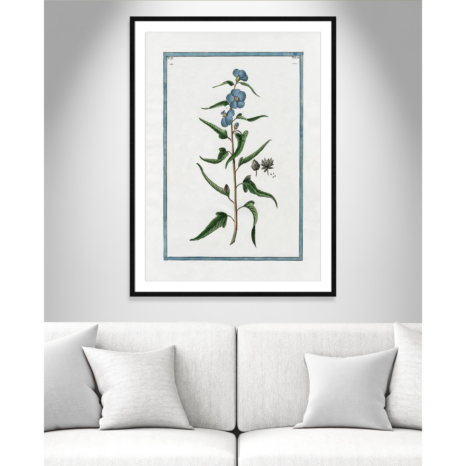 Shabby Elegance Botanical I - Framed Art Full Bleed, Black Framed, 29.5" W x 41.5" H