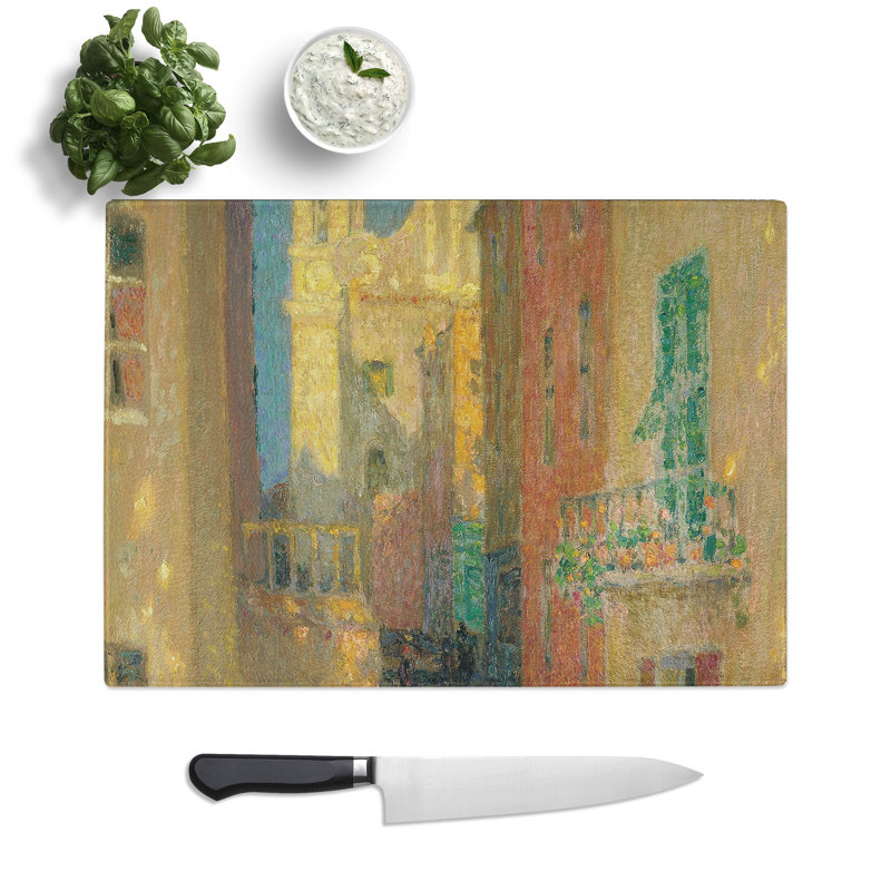 Church Street by Henri Le Sidaner Chopping Board, 0.4cm H x 20cm W x 28.5cm L