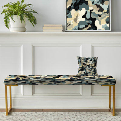 Banc rembourré or