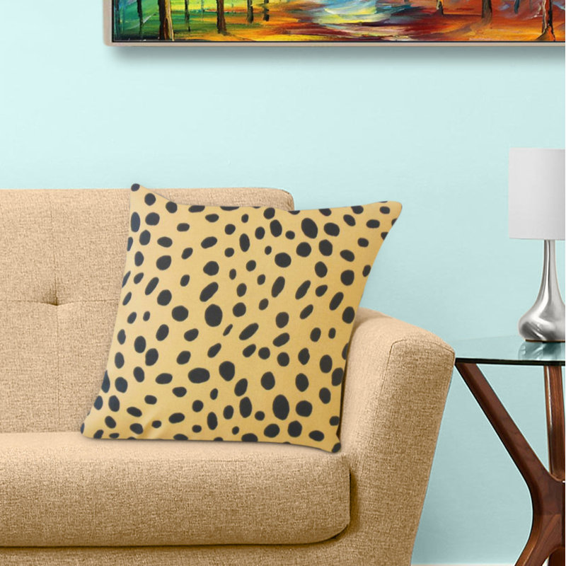 Oreiller Haruhi, 22 po x 22 po, Blanc / Noir, Coussin décoratif