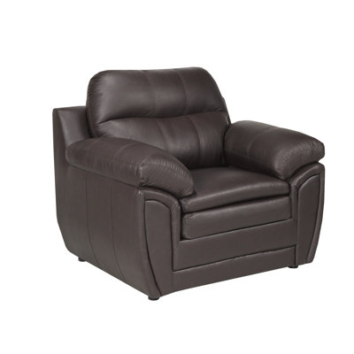 Fauteuil capitonné en similicuir de 48 po de largeur