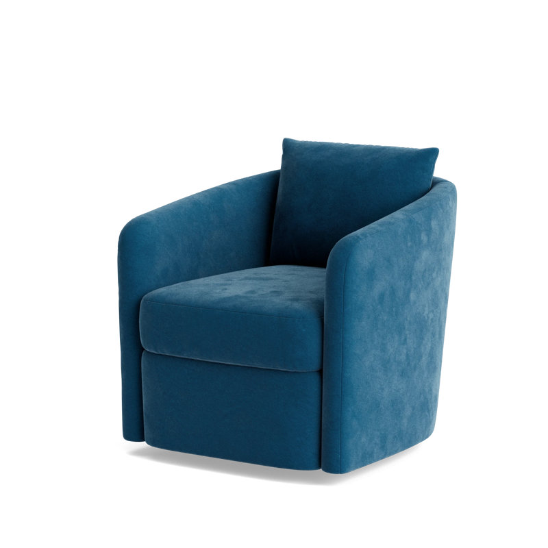 Astrid Swivel Chair, Performance Velvet - Denim