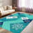 Teal Snowflake Pattern carpet-easy to clean, machine-washable, soft and comfortable; suitable for door mats, kitchens, living rooms, bedrooms, corridors, and laundry areas. Easy to clean, durable carpet for home decoration.-129890131