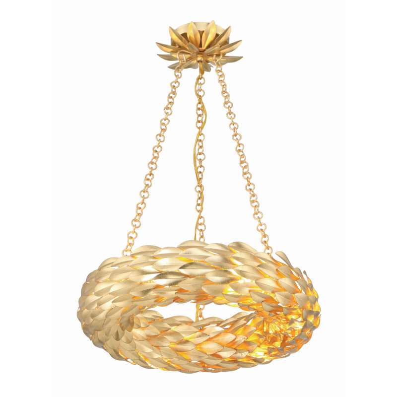 Lustre 6 lumières Annabella Conde, Or antique