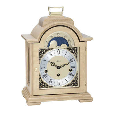 Oak Manufactured Wood Mechanical Tabletop Clock in Beige