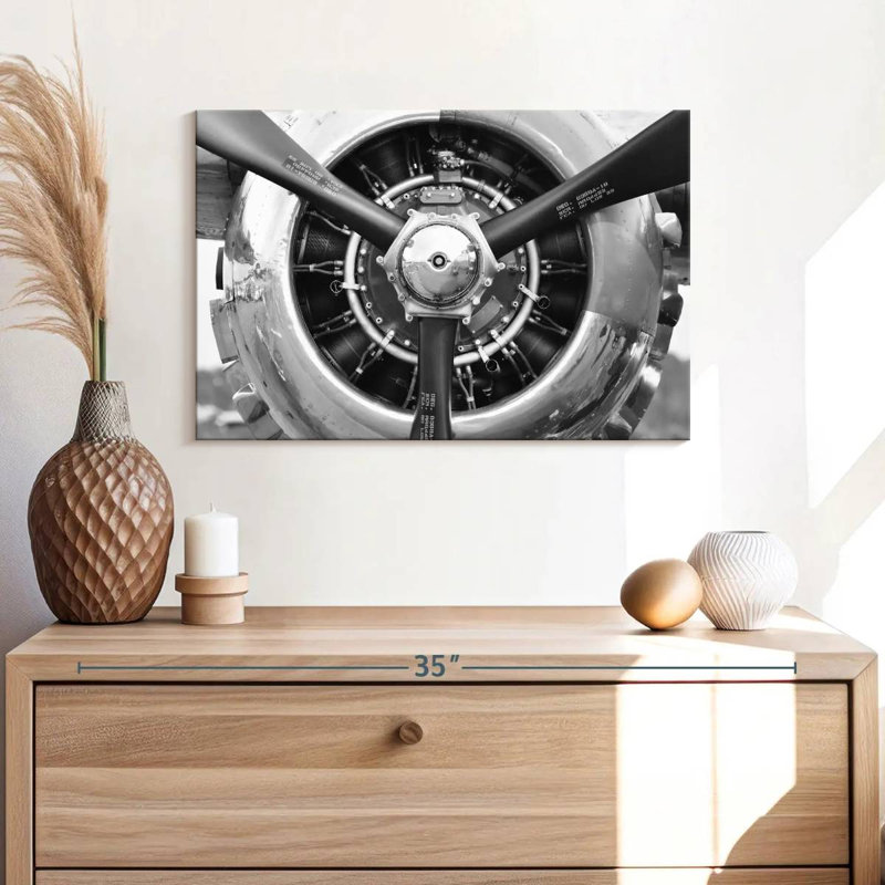 Impression sur toile d'hélice d'avion, H 16 po x l 24 po x P 1,25 po