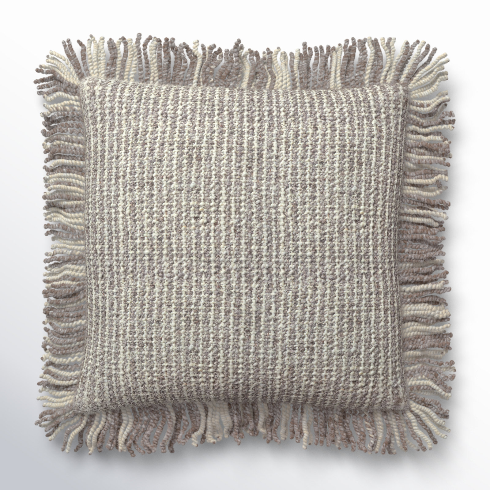 Vilano Fringed Throw Pillow, Brown, Polyester/Polyfill