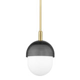 Nyack - 1 Light Small Pendant - Aged Brass/Black Finish