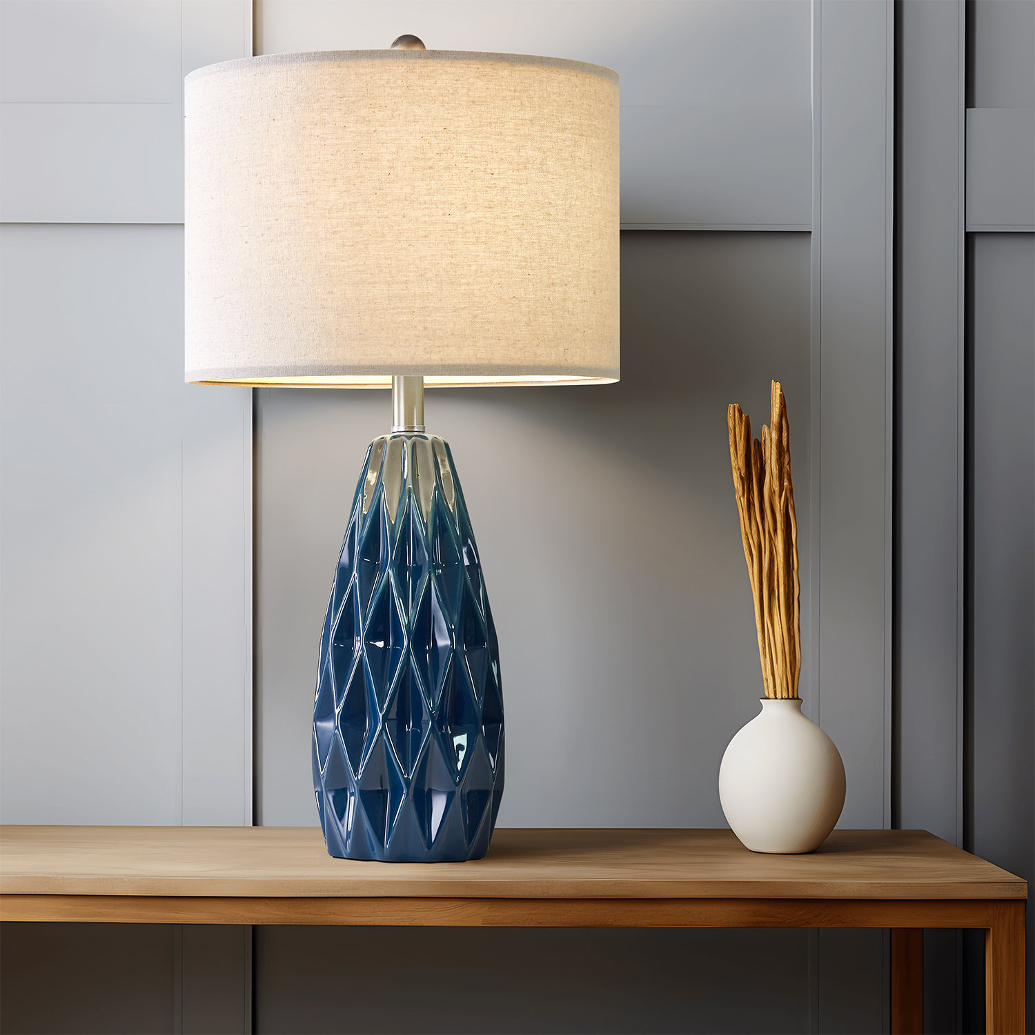 Modern blue hot sale table lamp