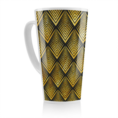 Geometric Flower Pattern Latte Mug